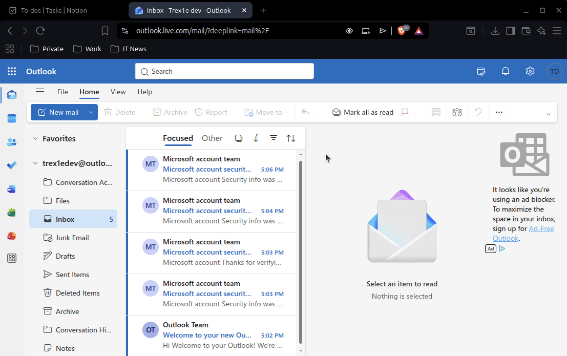 Outlook backup code